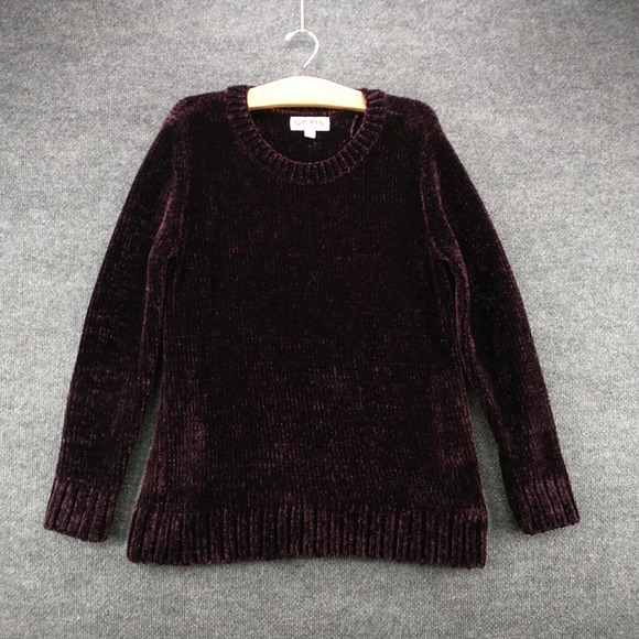 Orvis Women's Knit Sweater Purple Medium Long Sleeve Crew Neck Regular Fit - Picture 2 of 11